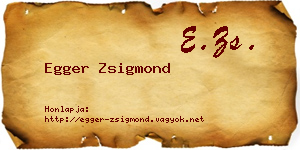 Egger Zsigmond névjegykártya